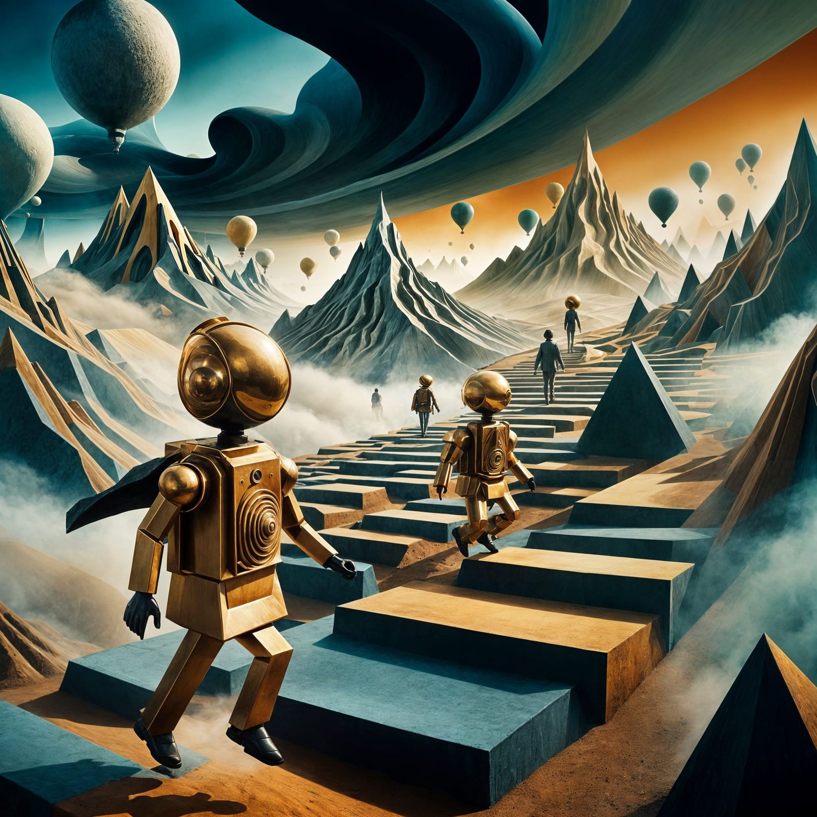 Dreamlike Landscape with Surreal Entities