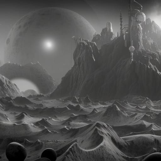 1920s Silent Movie Scene of Space Travel