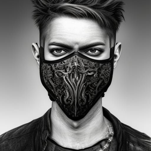 Dramatic Antihero Portrait in Comic Book Style