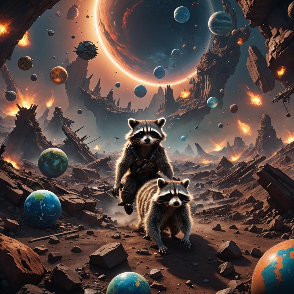 Raccoon Wreaks Havoc Among the Planets