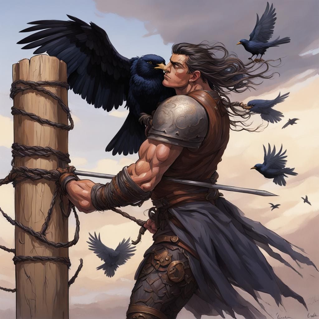 Cu Chulainn: Bound Hero Amidst Crows