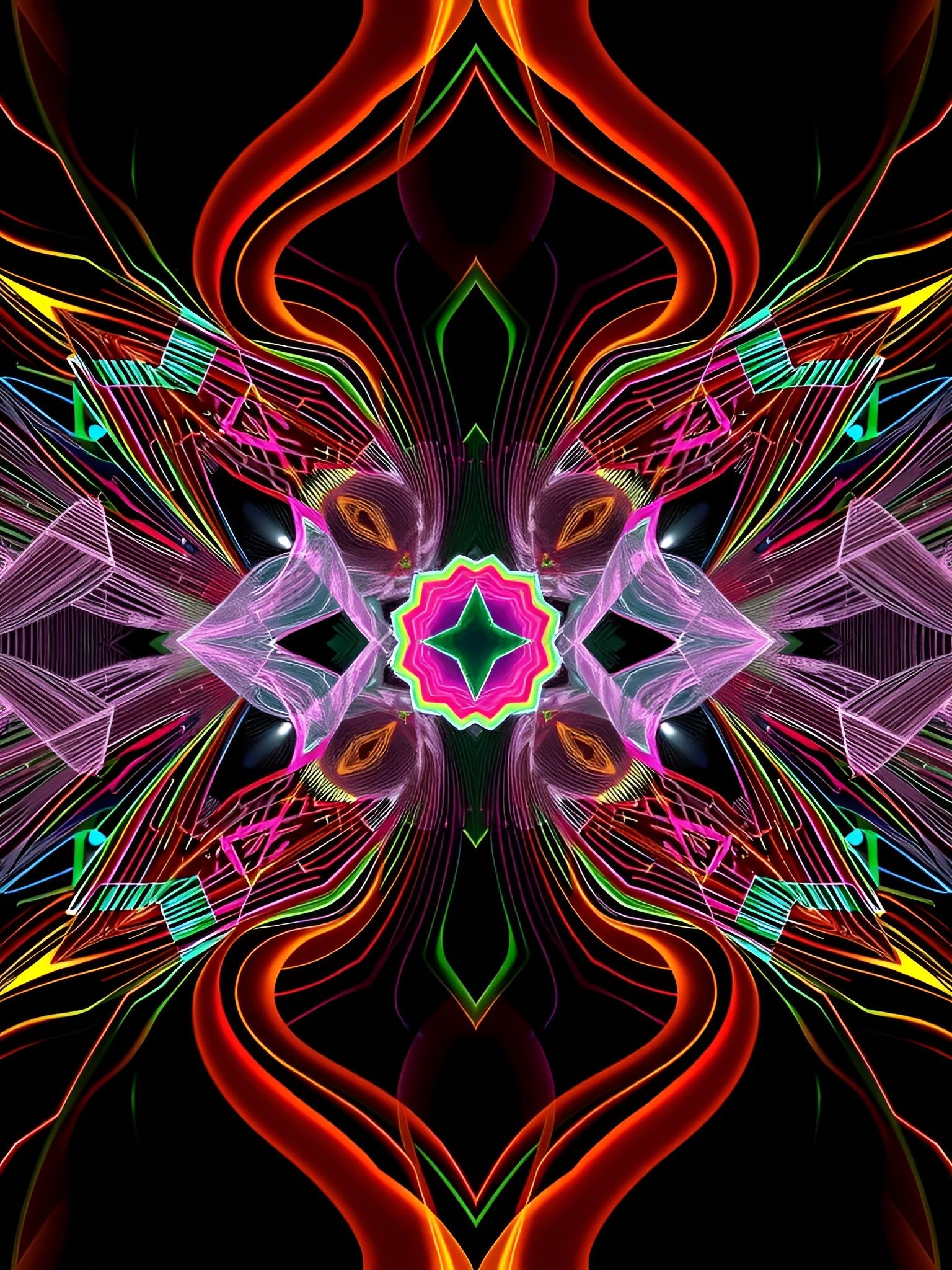 Vibrant Futuristic Floral Explosion