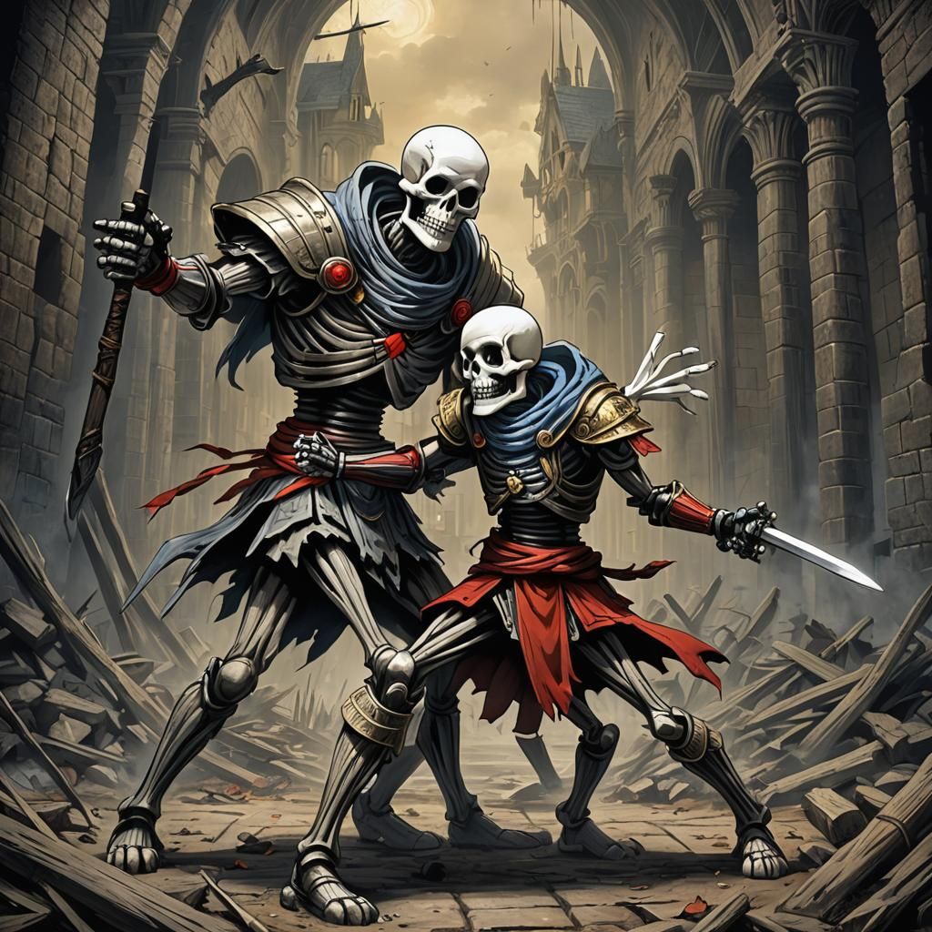 Undertale: Sans and Papyrus Duel in Horror Style