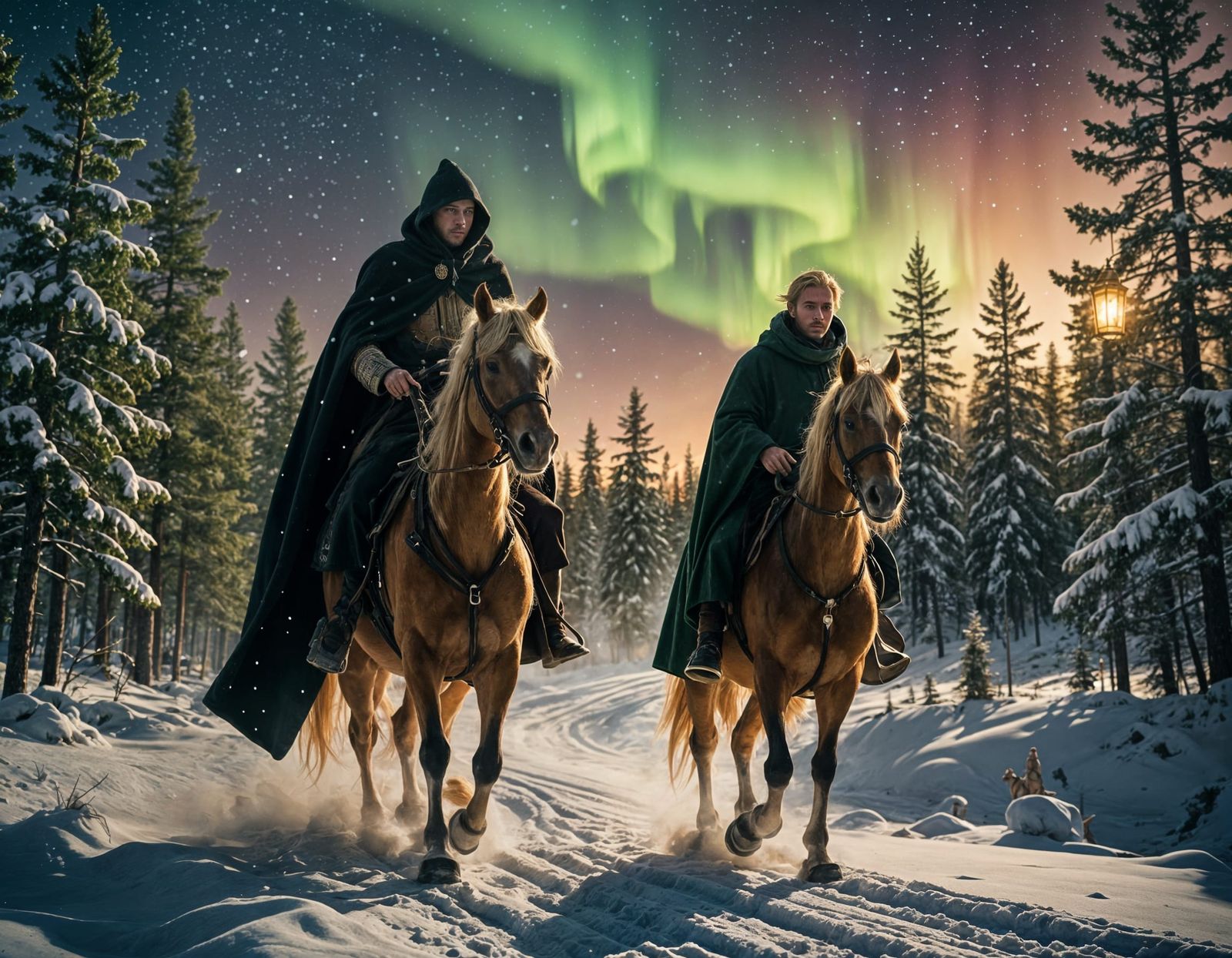 Man's Journey Through Snowy Northern Landscape