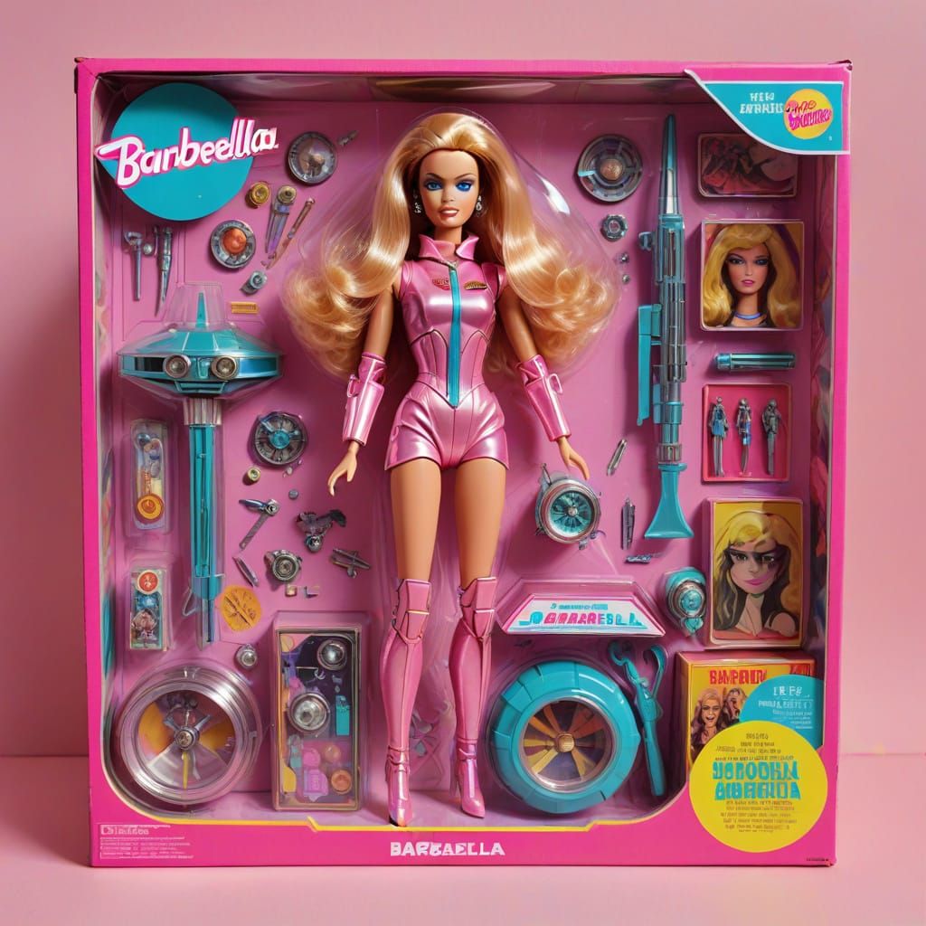 Retro Sci-Fi Barbie Doll in Vibrant Packaging