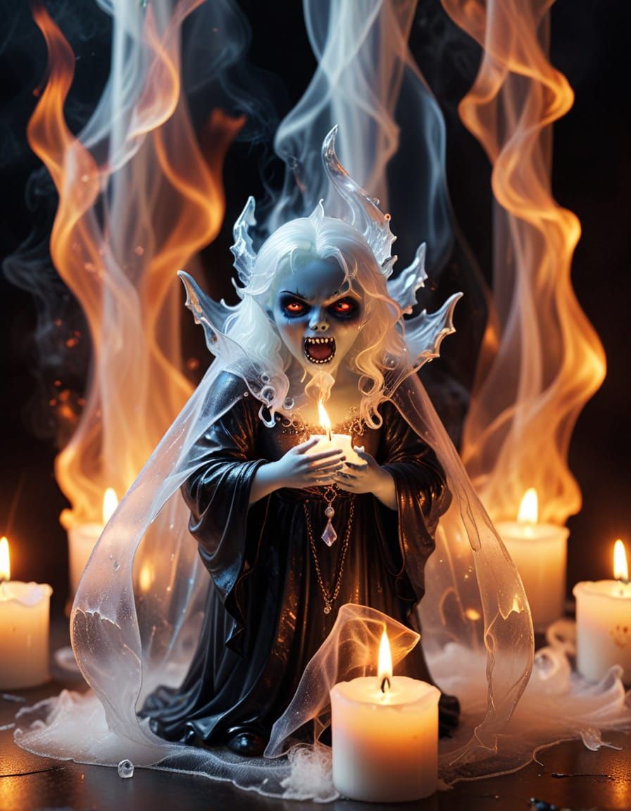 Ethereal Vampire Entity in Macabre Ritual