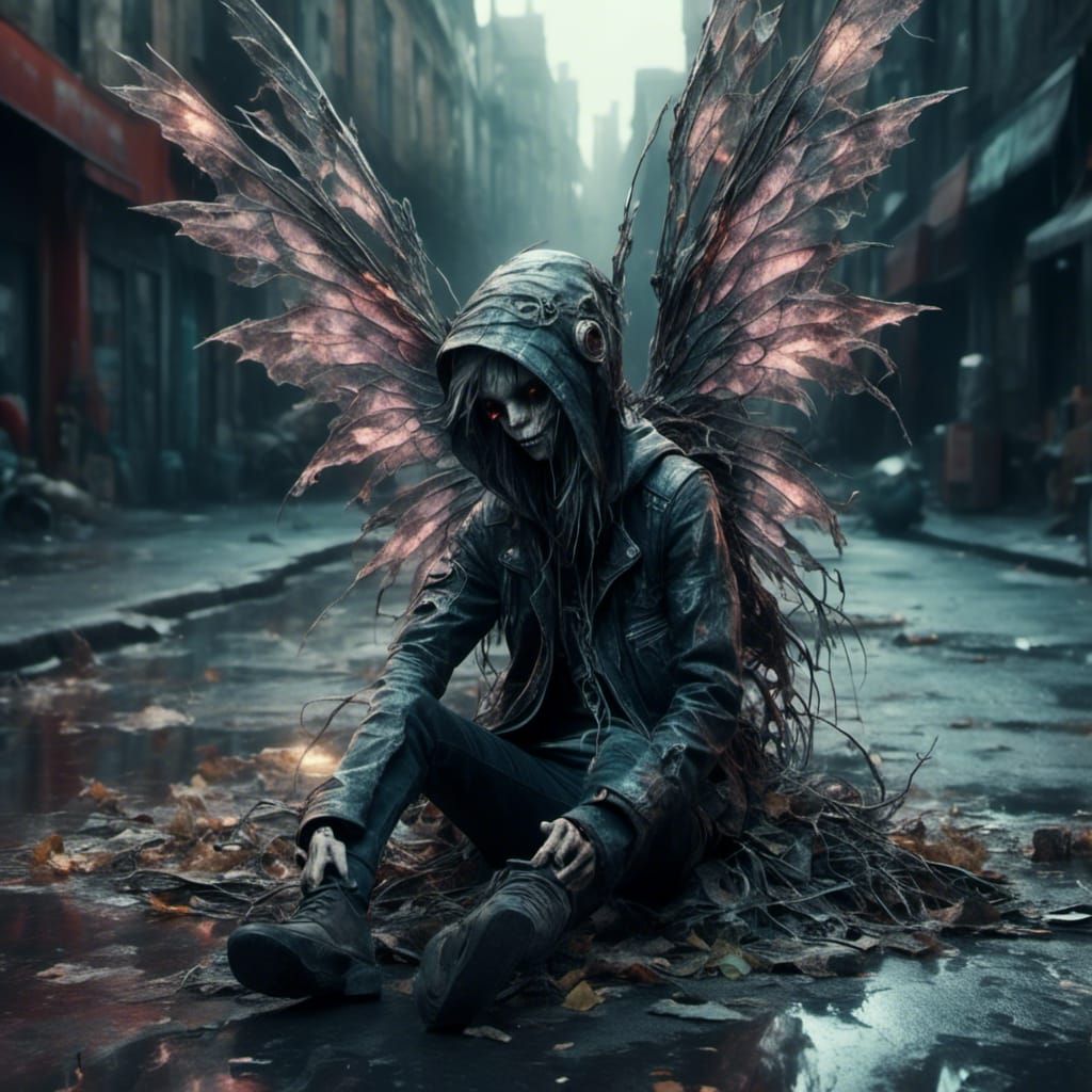 Gutter Punk Fairy with Spectral Wings