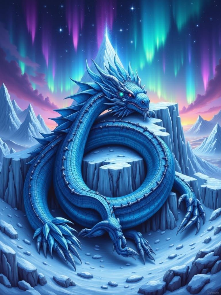 A majestic ice dragon
