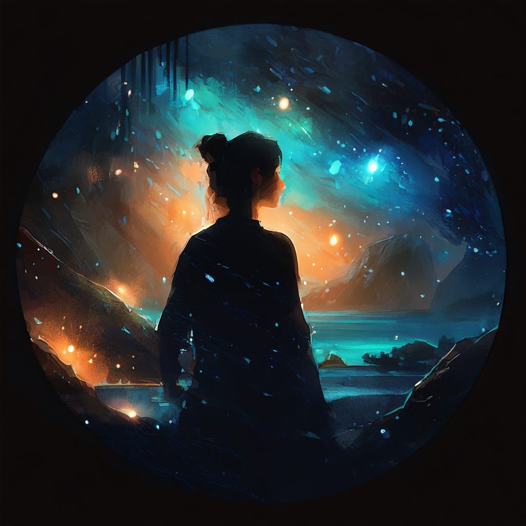 Galaxy Goddess in Bioluminescent Radiance