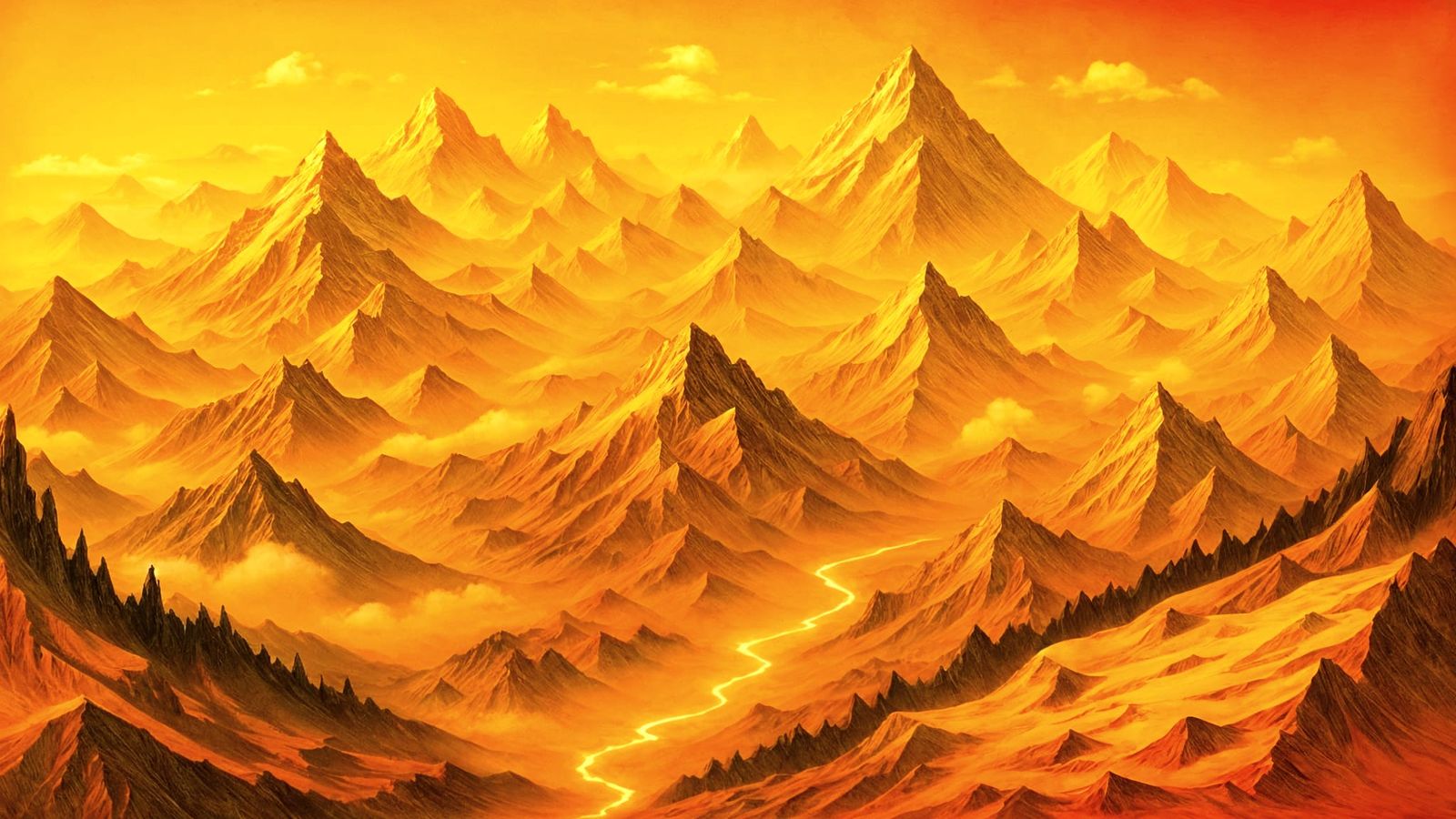 Himalaya Islands Charcoal Illustration on Aged Parchment