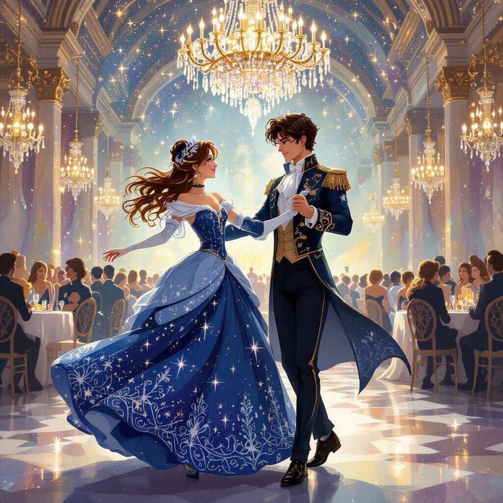 Celestial Waltz: A Maximalist Oil Painting