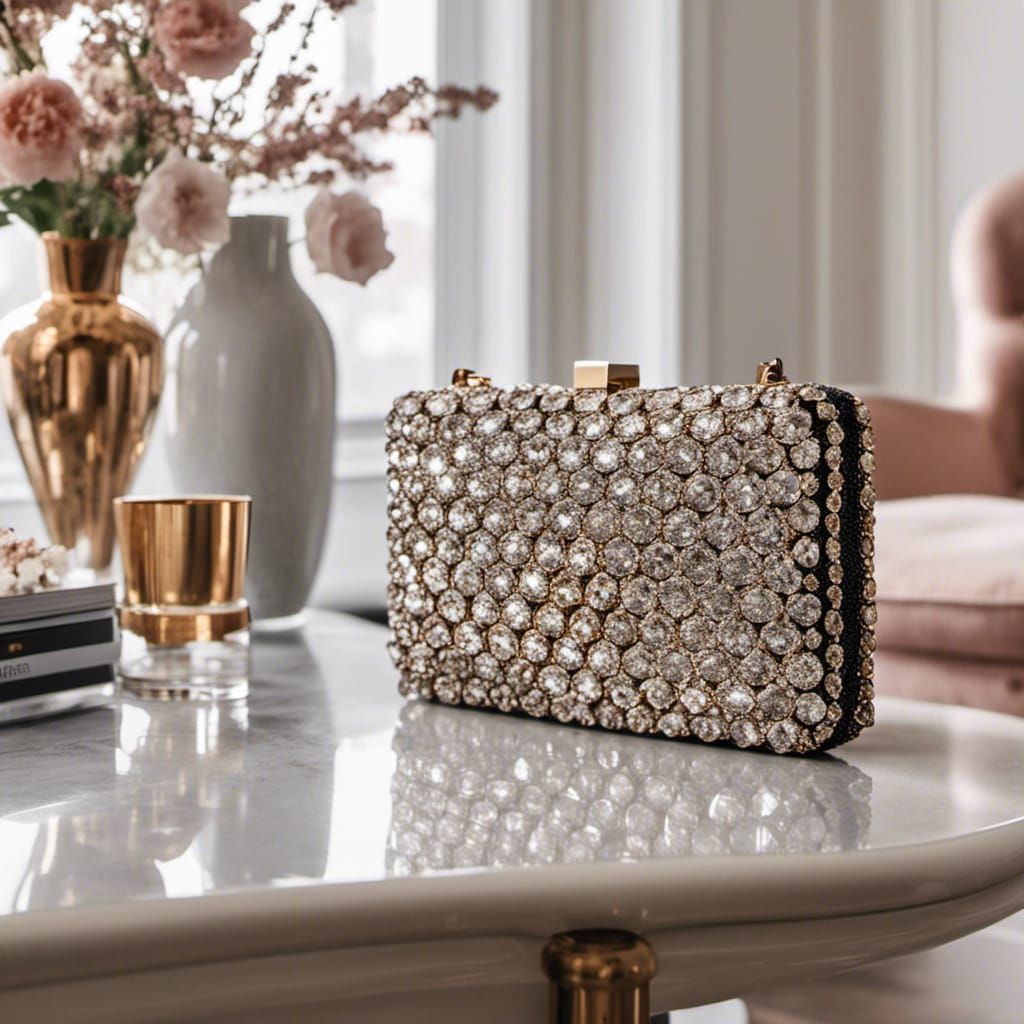 Sparkling Designer Purse in Modern Feminine Home