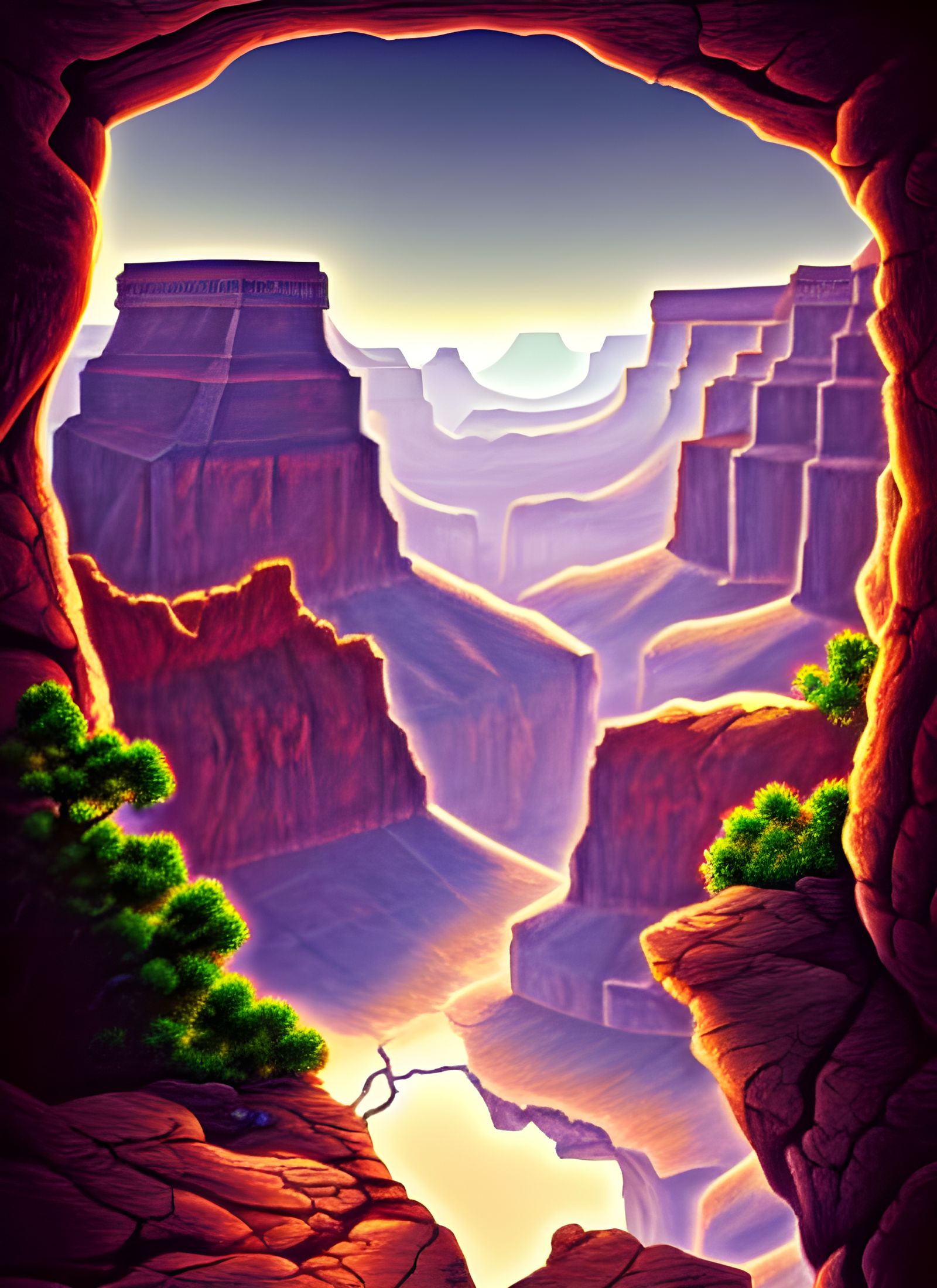 Surreal Grand Canyon Portal in Digital Illustration