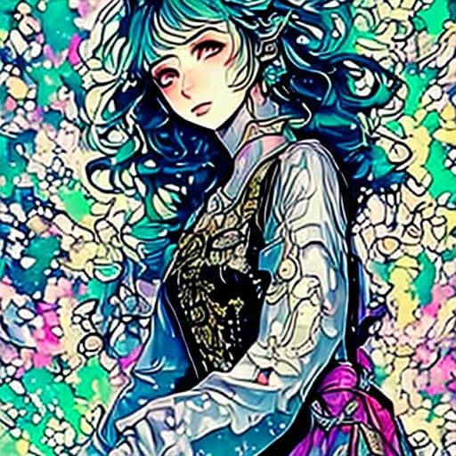 Anime Couple in Studio Ghibli Style