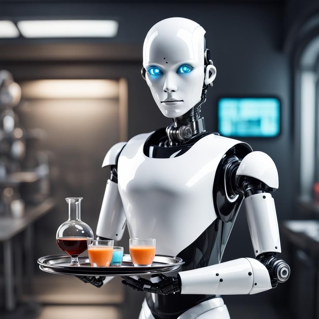 Android Robot Butler in Science Fiction Portrait