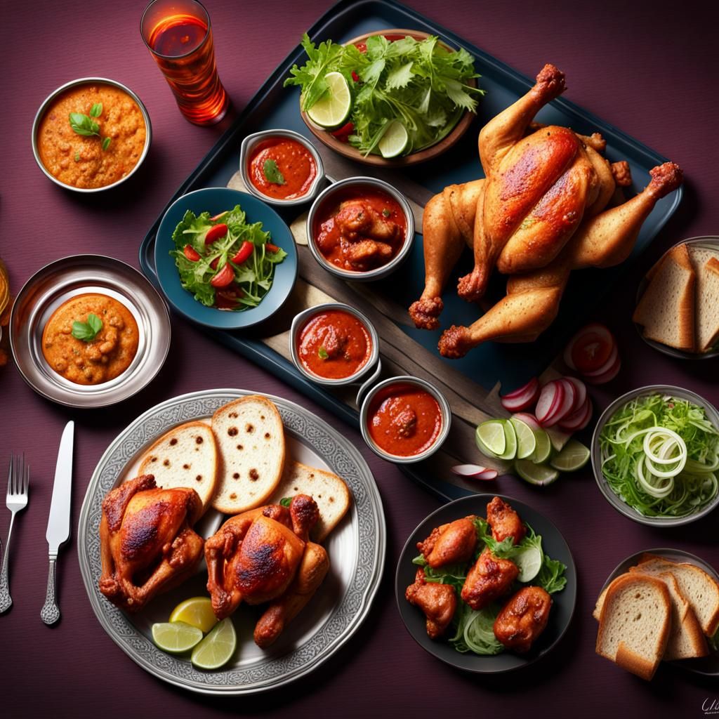 Tandoori chicken platter