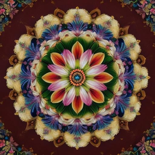 Hyperrealistic Flower Blossom Close-Up Painting