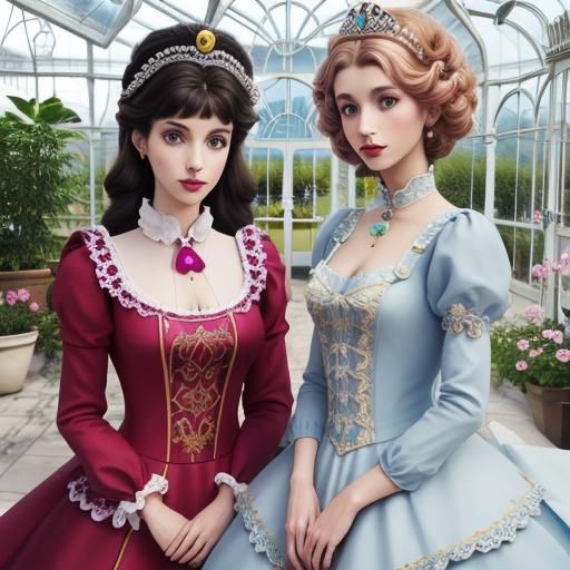 Princess Dress Shopping: Colorful Conservatory Scene