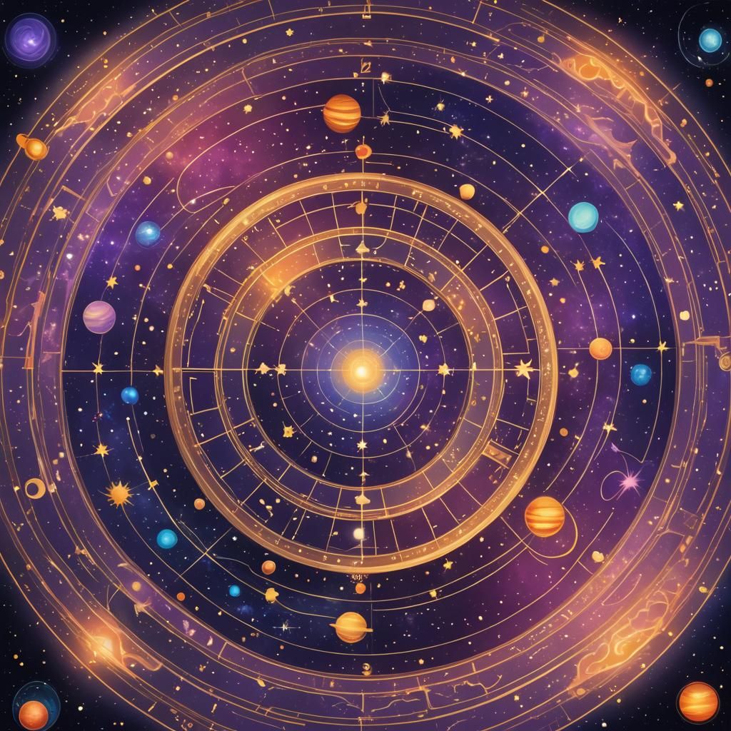Vibrant Celestial Map of the Universe: Digital Art