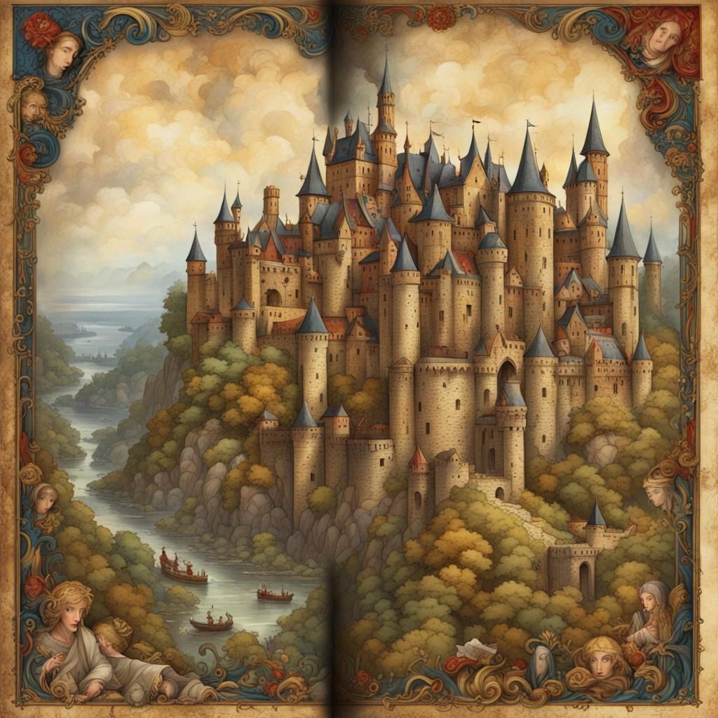 Illuminated Medieval King's Journal Page