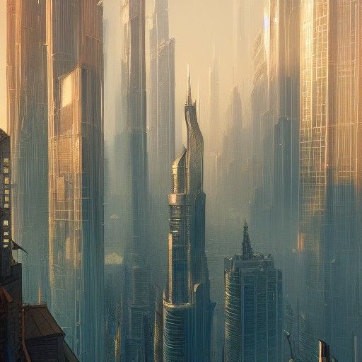 Hyperdetailed Skyscrapers with Volumetric Lighting