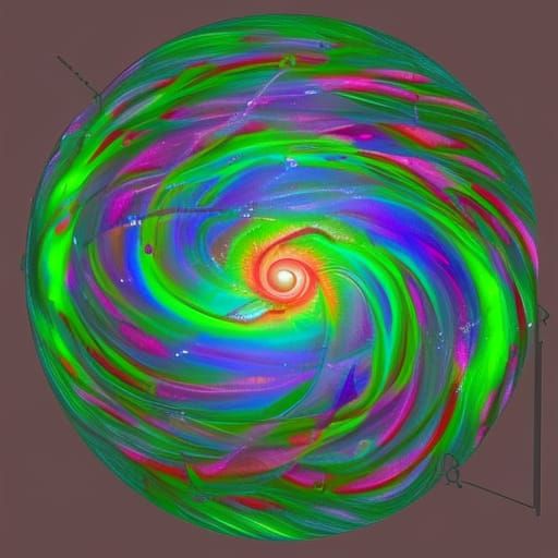 Faceted Spiral Galaxy of Light in Rotation