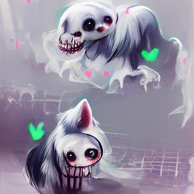 Cute Ghoul Dog Cartoon Illustration