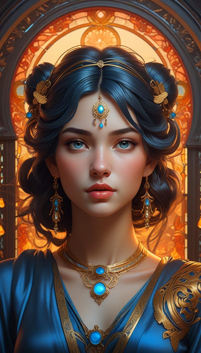 Elegant Tiger Woman in Golden Light