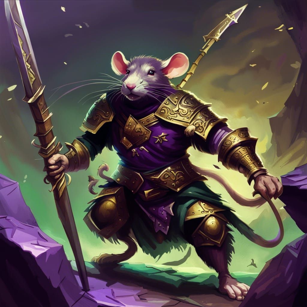 Rat Warrior in Epic Fantasy Battle
