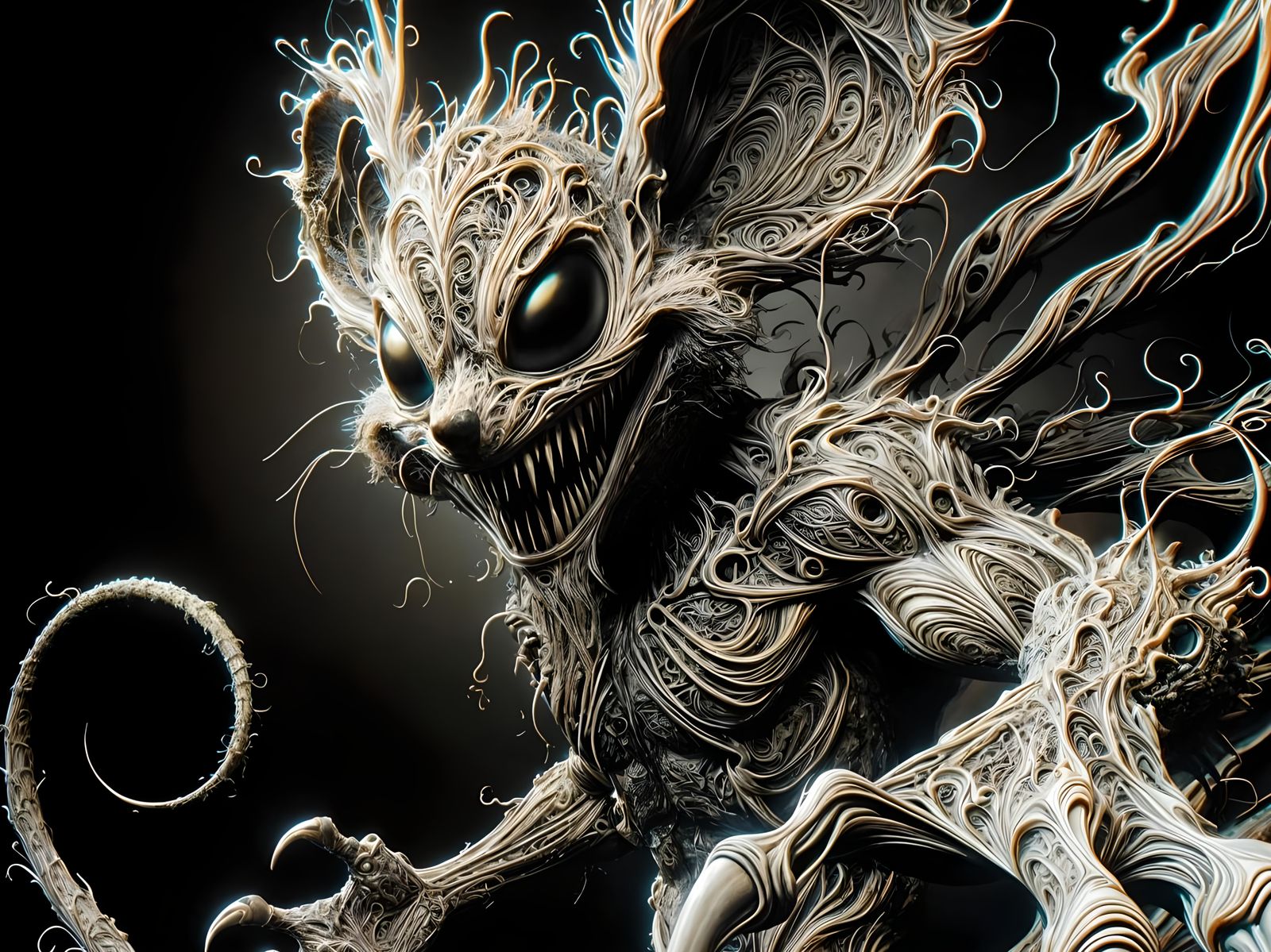 Menacing Cartoon Mouse Alien Hybrid