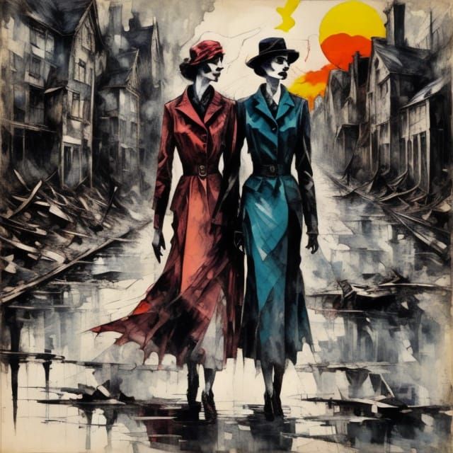 Expressionist Portrait of a Woman in Wartime Berlin