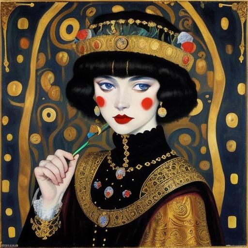 Ancient Vampire Portraits in Art Nouveau Style