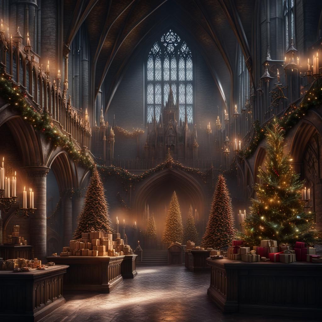 Christmas at Hogwarts: Detailed Matte Painting