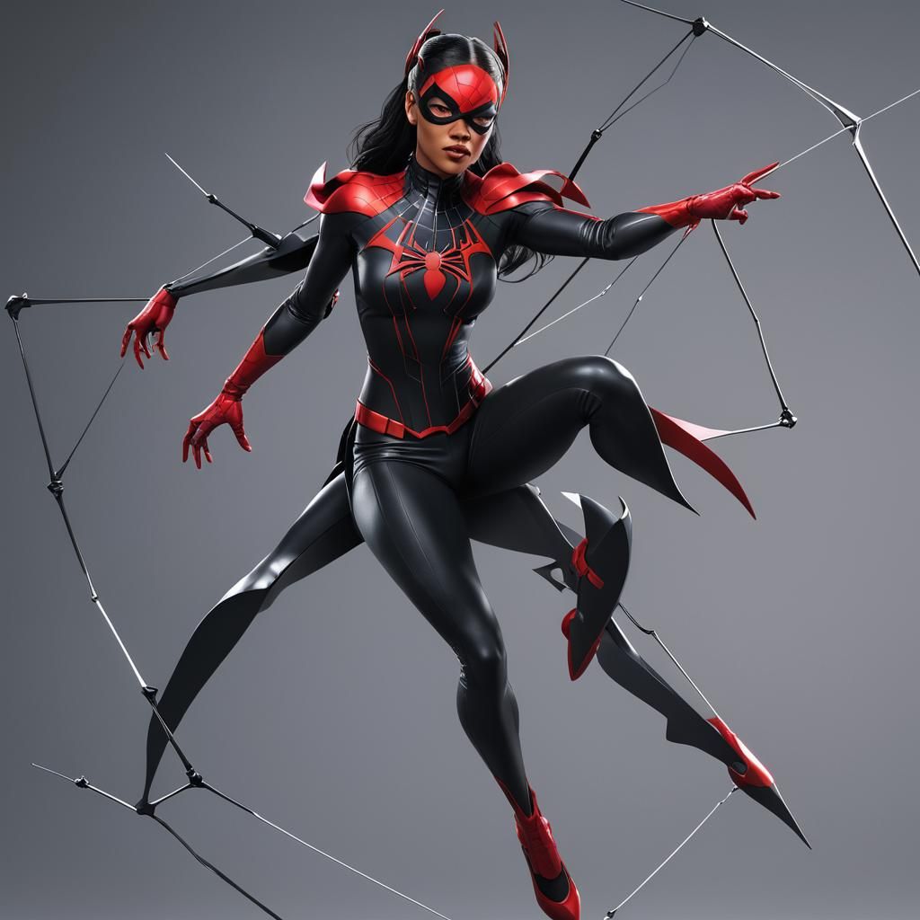 Rihanna as Spider-Woman: 3D Anime Art