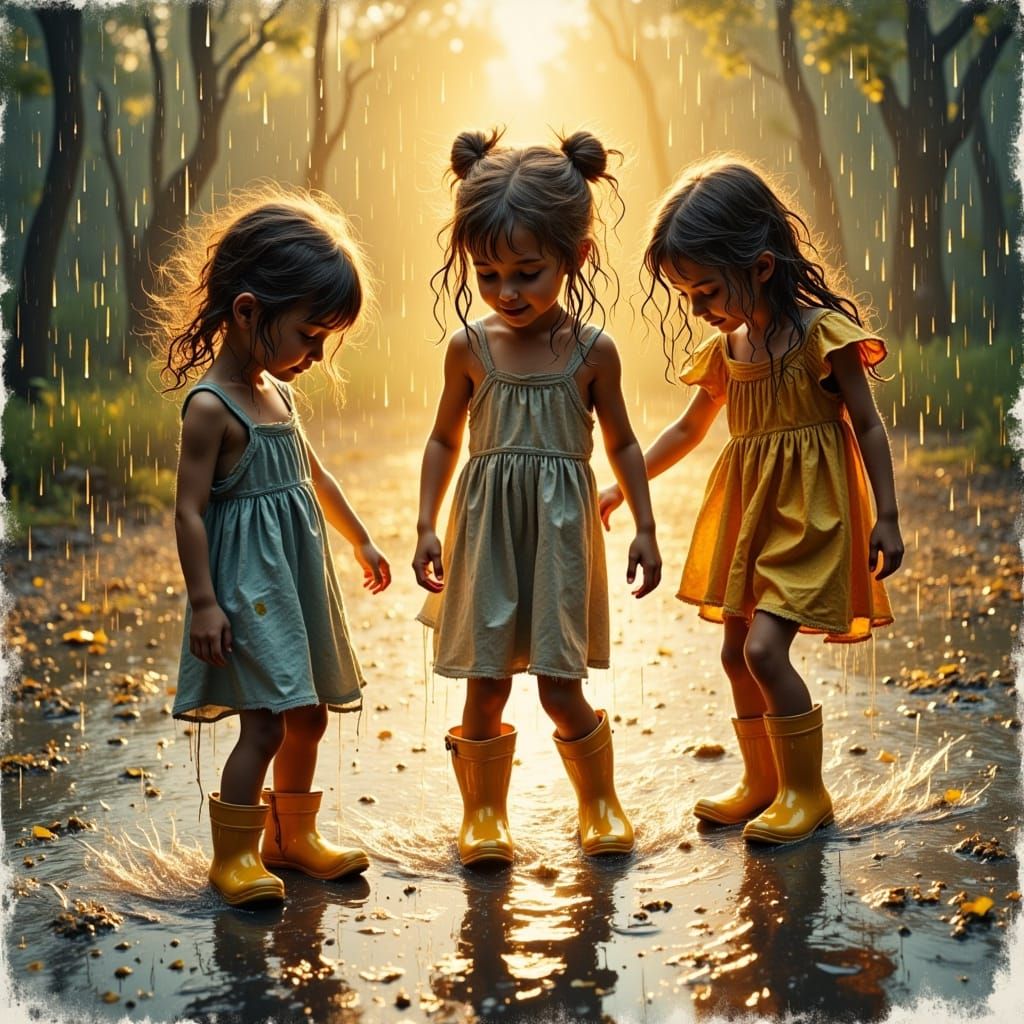 Imagine children Wearing rainboots and playing in the summer...