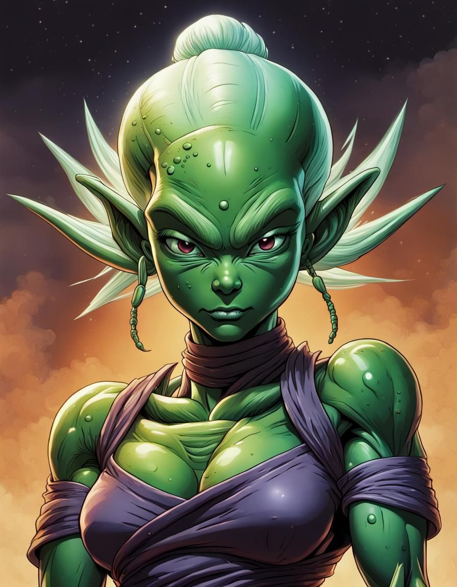 hyper realistic perfect smooth Namekian female