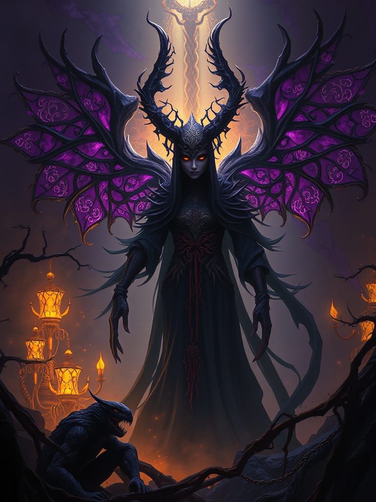 Mysterious Dark Fantasy Figure in Mystical Setting