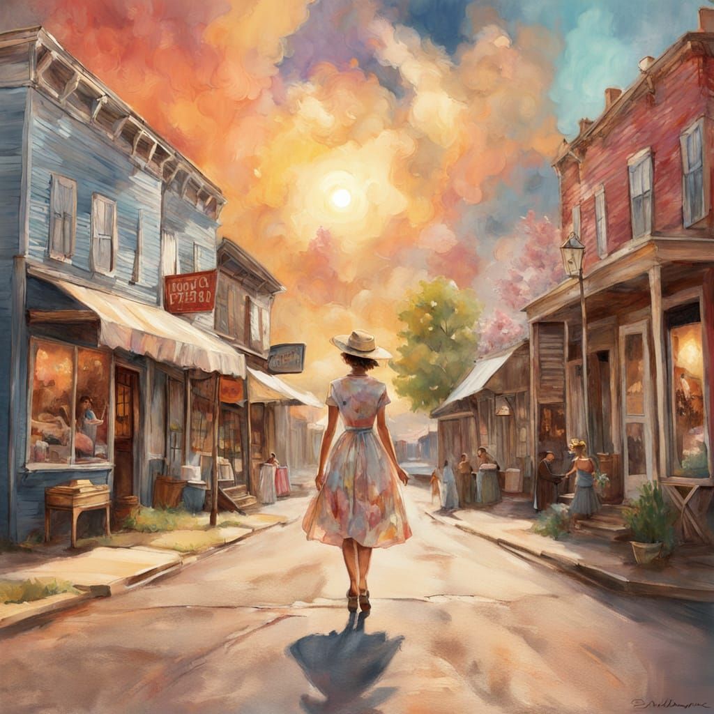 Whimsical Quaint Street Scene in Searcy, AR