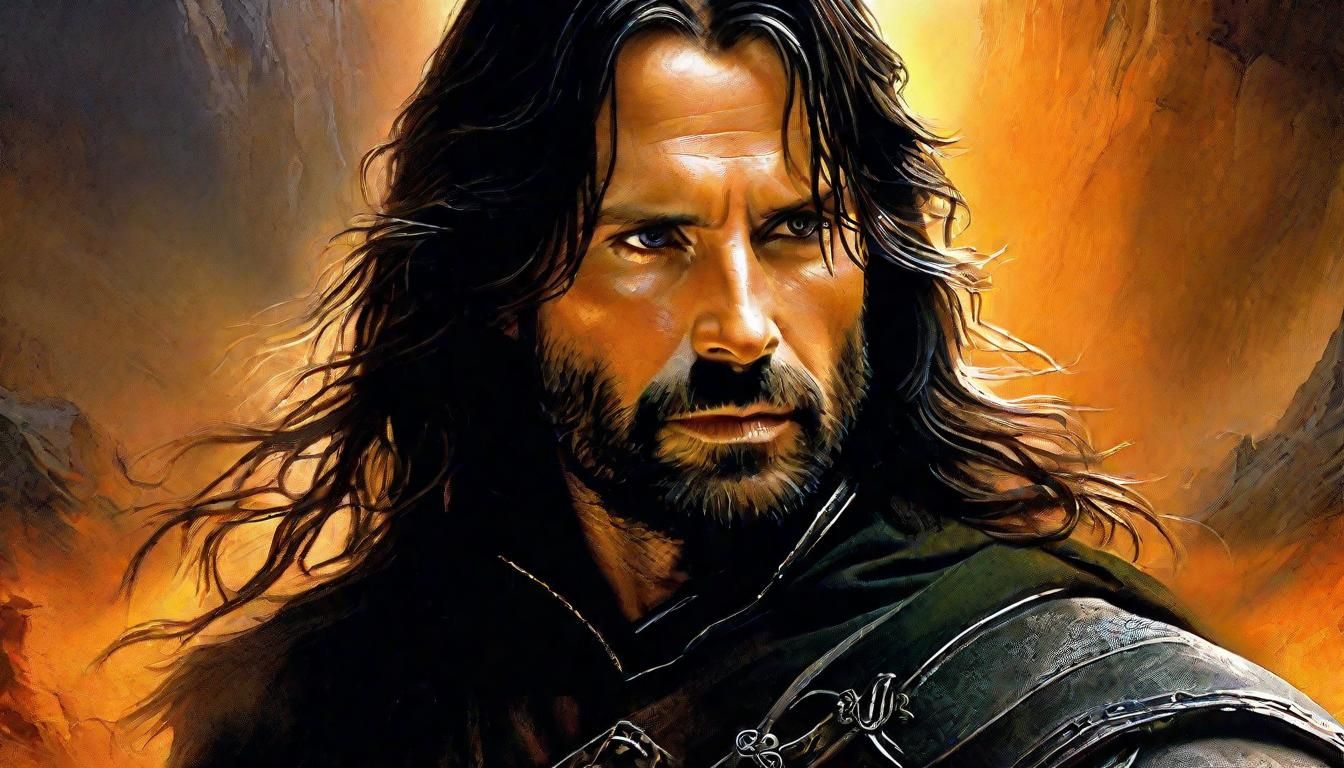 Aragorn Portrait in Detailed Matte Painting Style