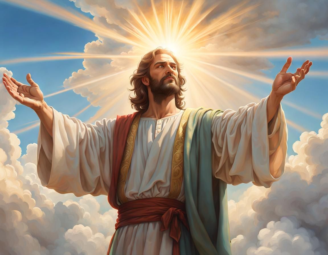 Divine Jesus Portrait with Outstretched Hands