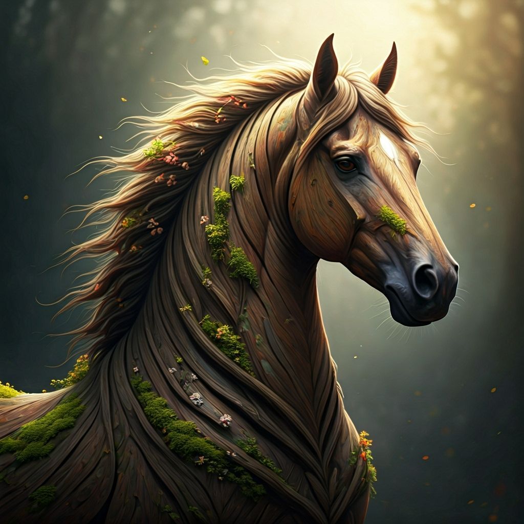 Majestic Warhorse Transformed by Druidic Magic