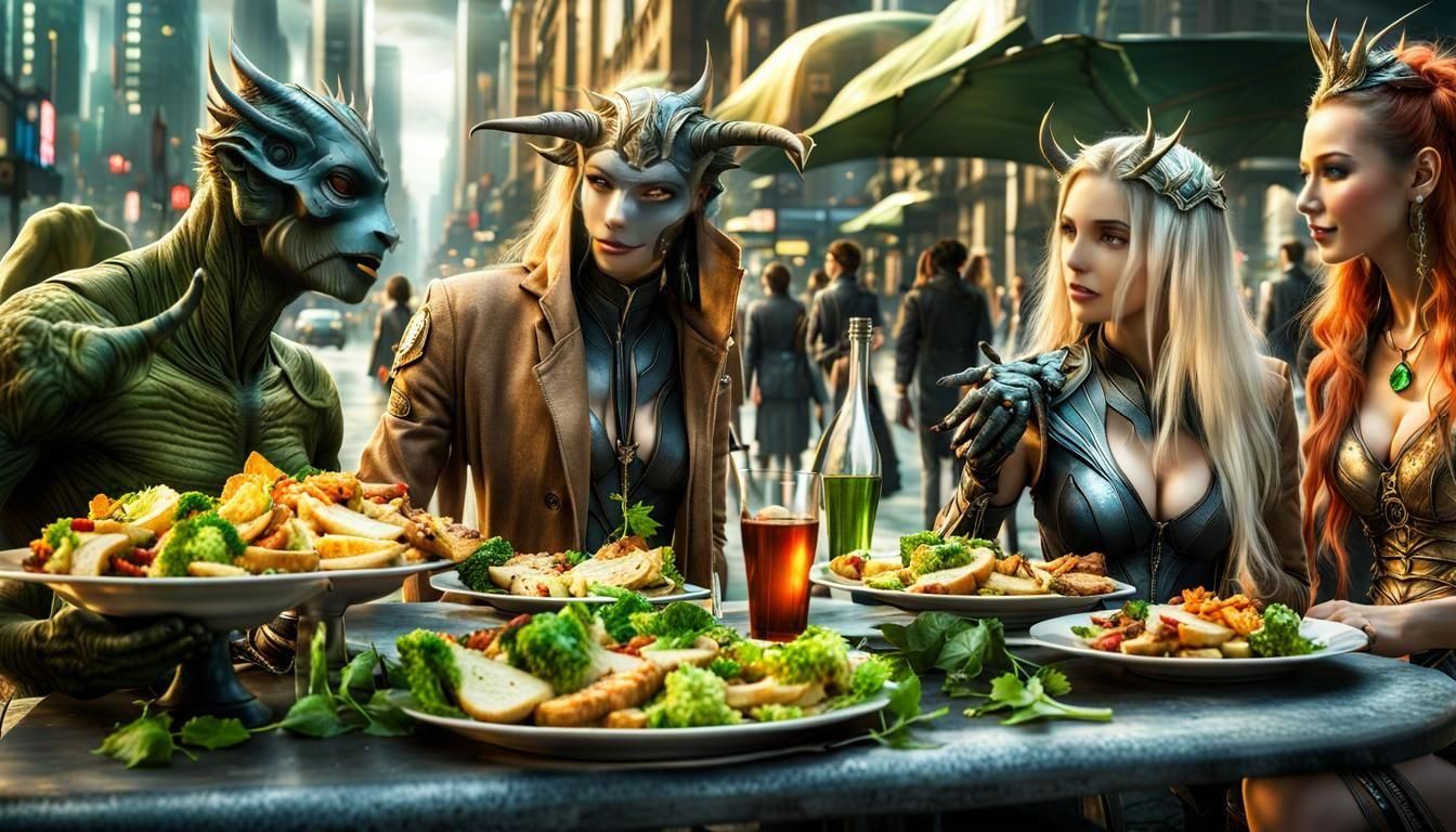 Cryptoterrestrial City: A Hyperrealistic Alien Gathering