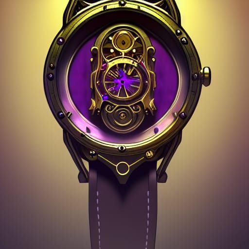 Clockwork Man Portrait in Monochromatic Purple