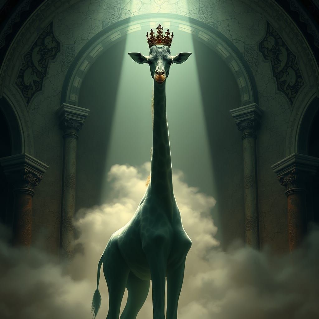 Ethereal Giraffe in Dark Fantasy Theater