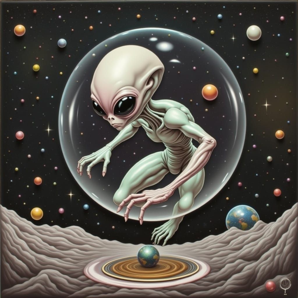 Alien Breaks Free in Celestial Vortex