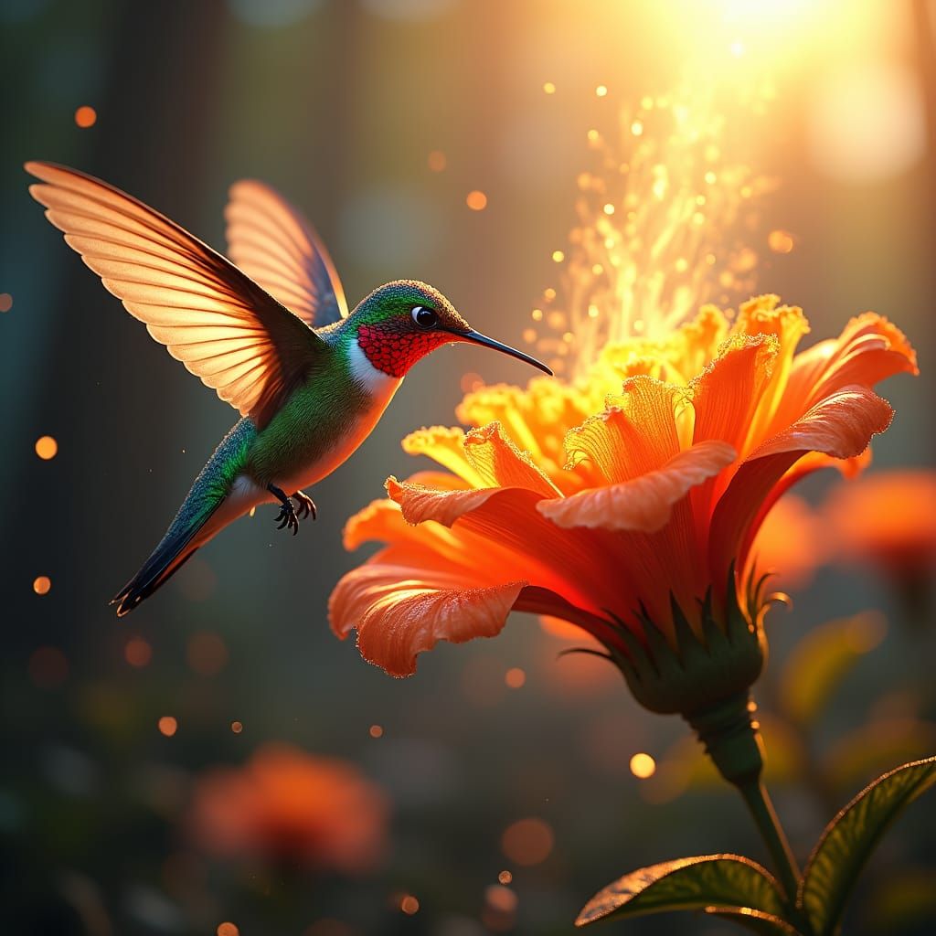 Hummingbird's Flight to Light: Digital Matte Painting