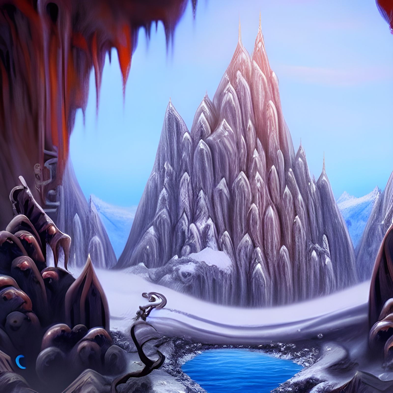 Majestic Cave of the Mountain King: Oil Painting