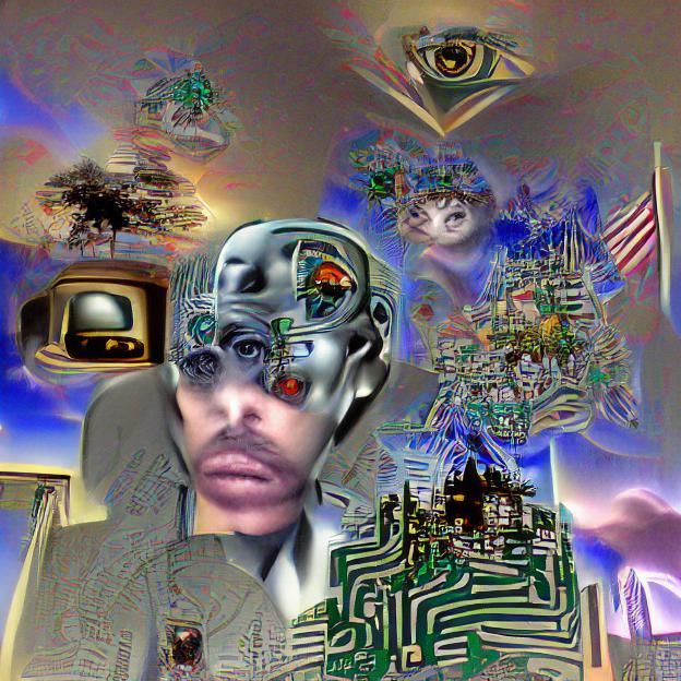 Futuristic Robot in Cyberpunk Style