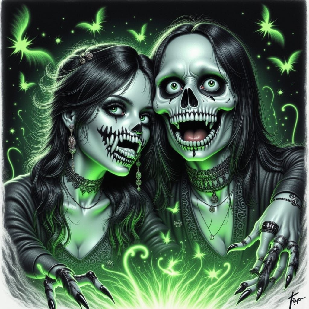 Zombie Prom Night in Romantic Edward Hopper Style