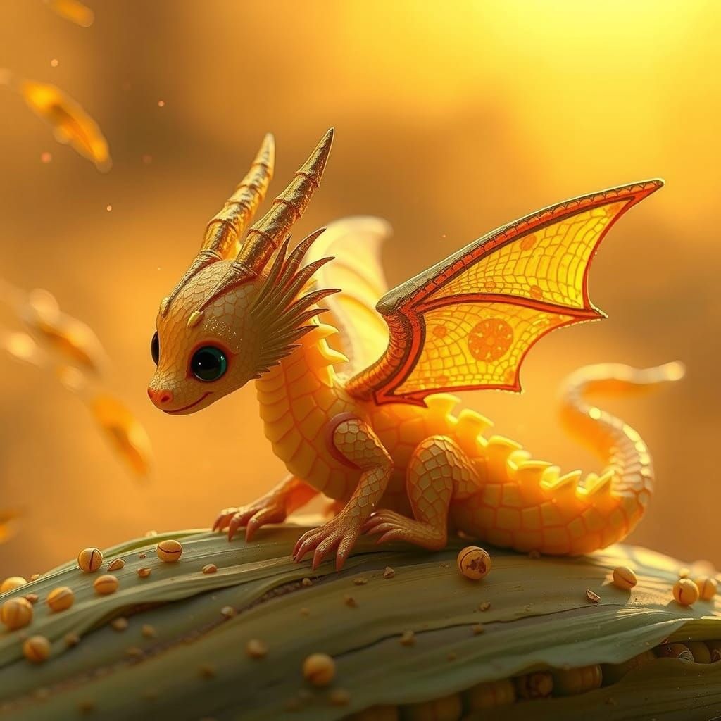 Dreamy Dragon in Vibrant Cornfield